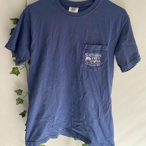 blue southern fried cotton t-shirt. adult s